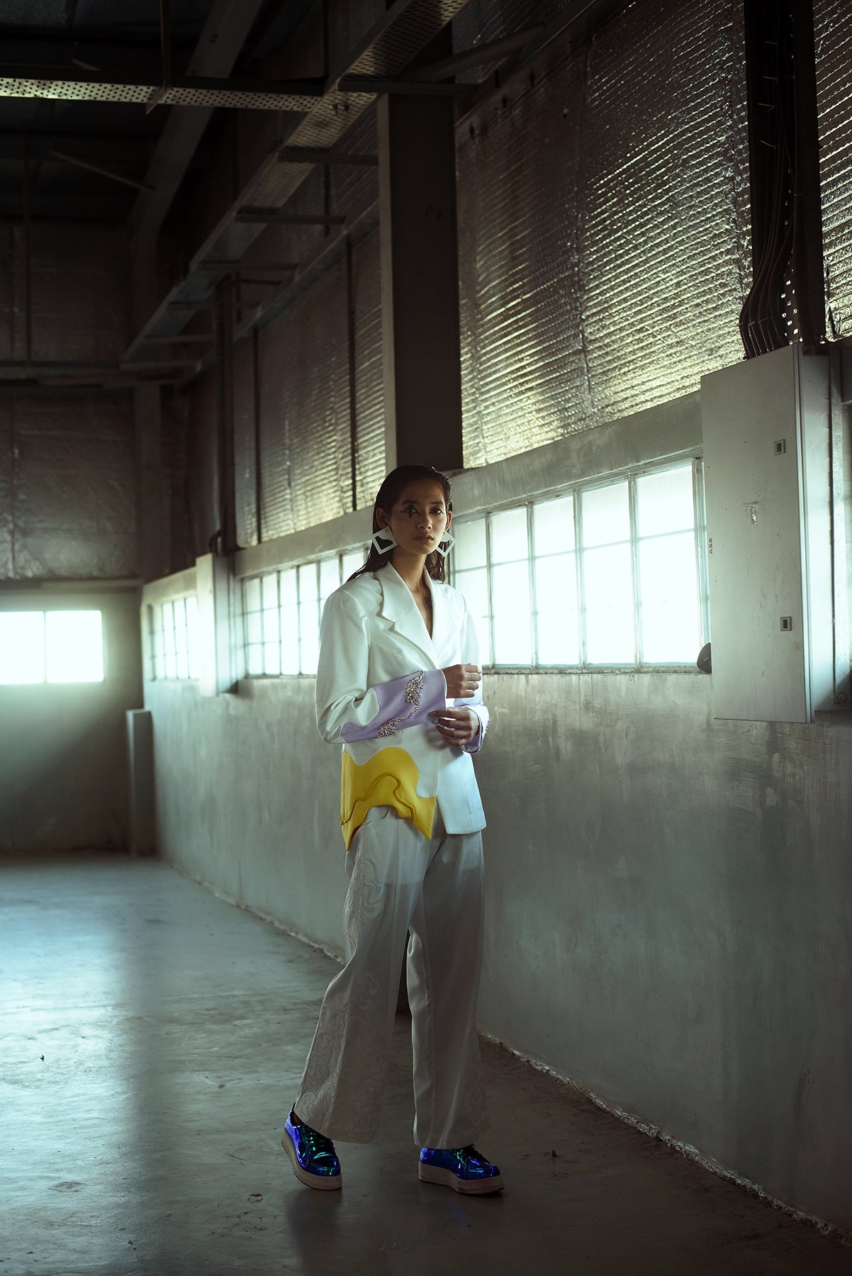 Patched Wide Leg Ivory Trouser - siddhantagrawal