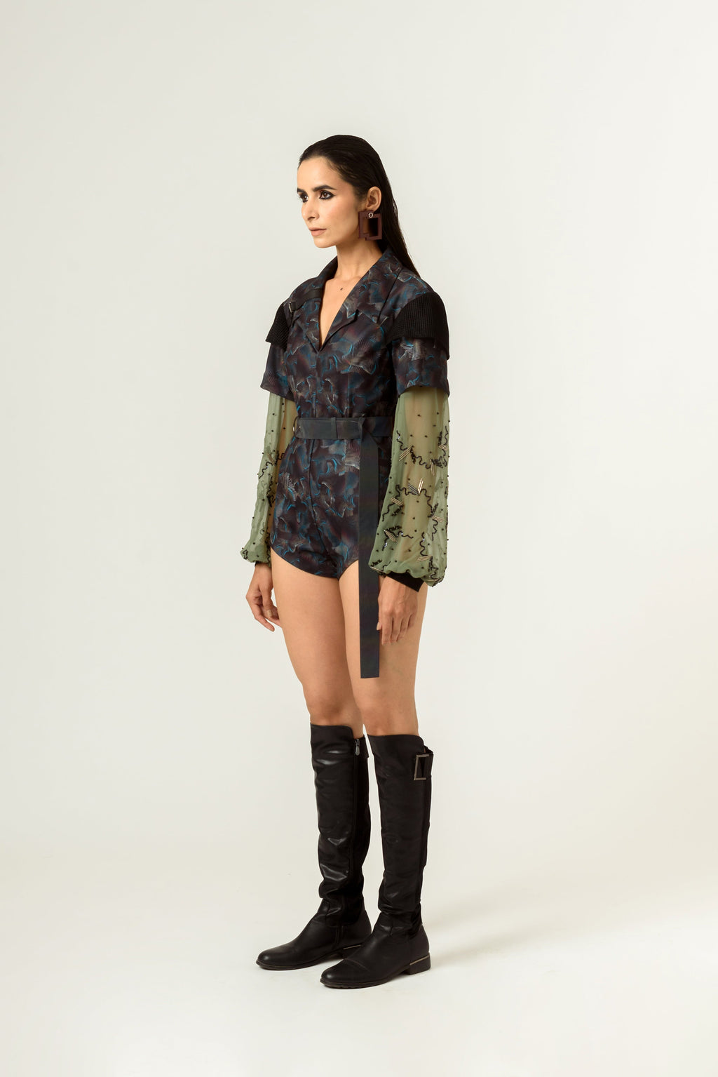 Agitation Print Bodysuit - siddhantagrawal