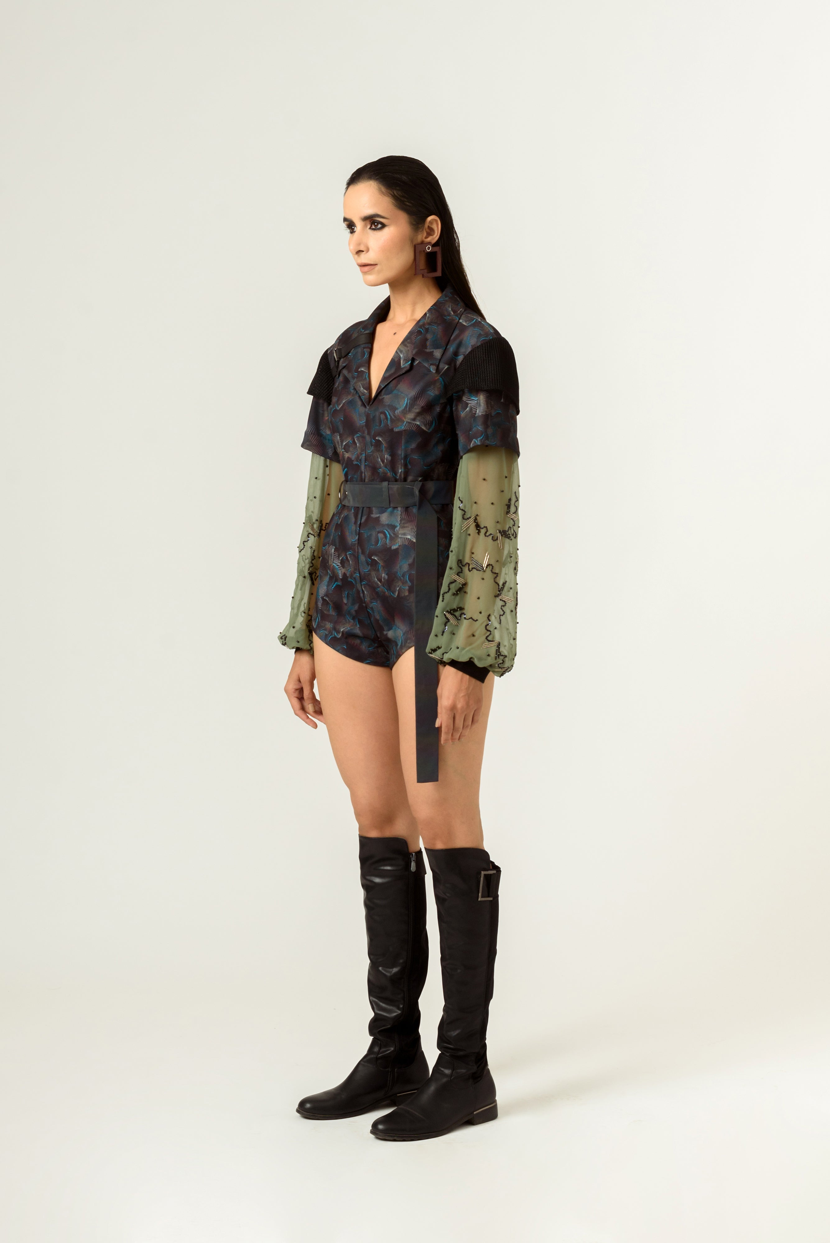 Agitation Print Bodysuit - siddhantagrawal