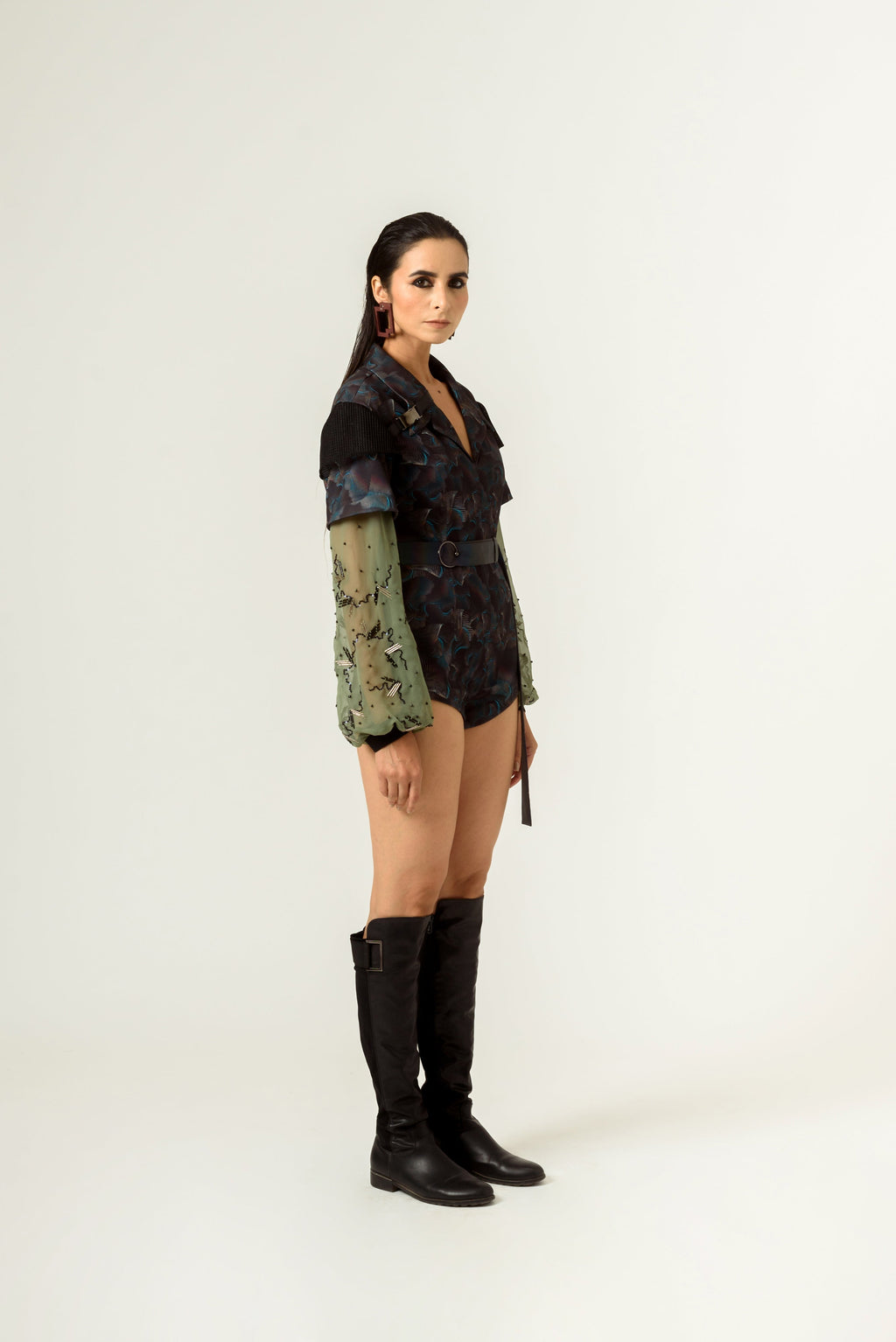 Agitation Print Bodysuit - siddhantagrawal