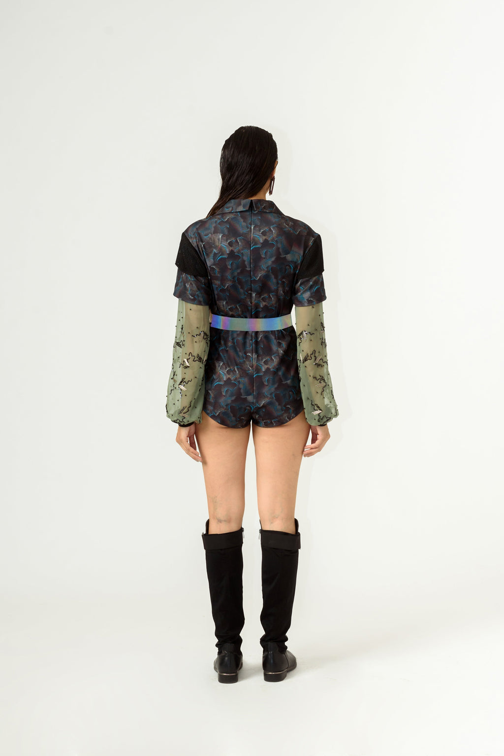 Agitation Print Bodysuit - siddhantagrawal