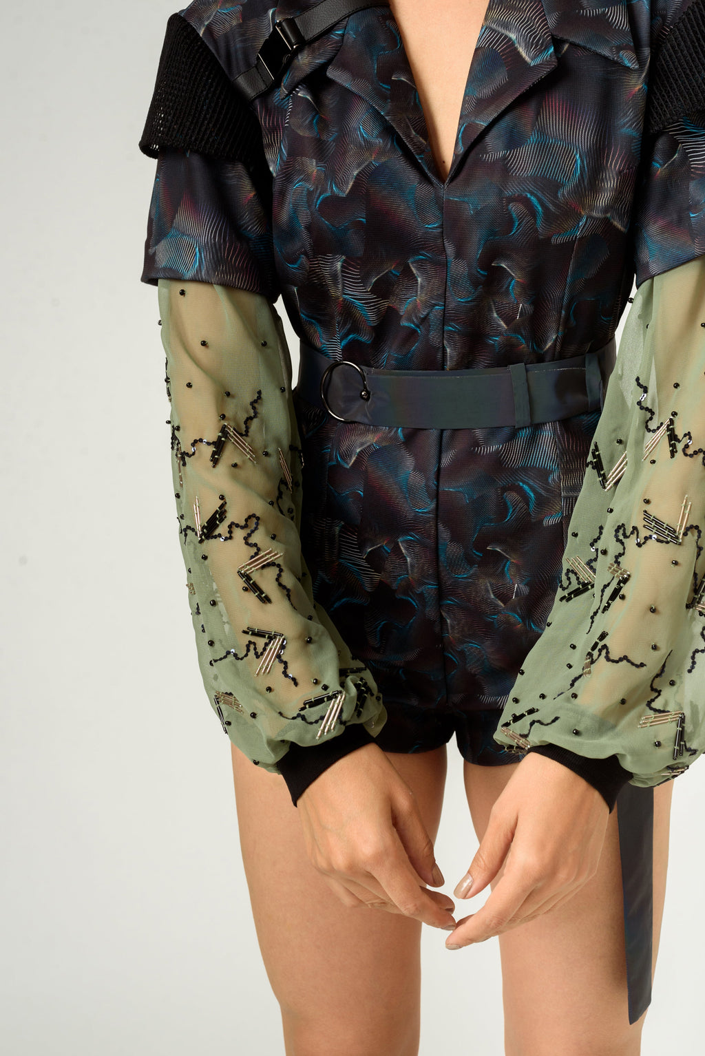 Agitation Print Bodysuit - siddhantagrawal