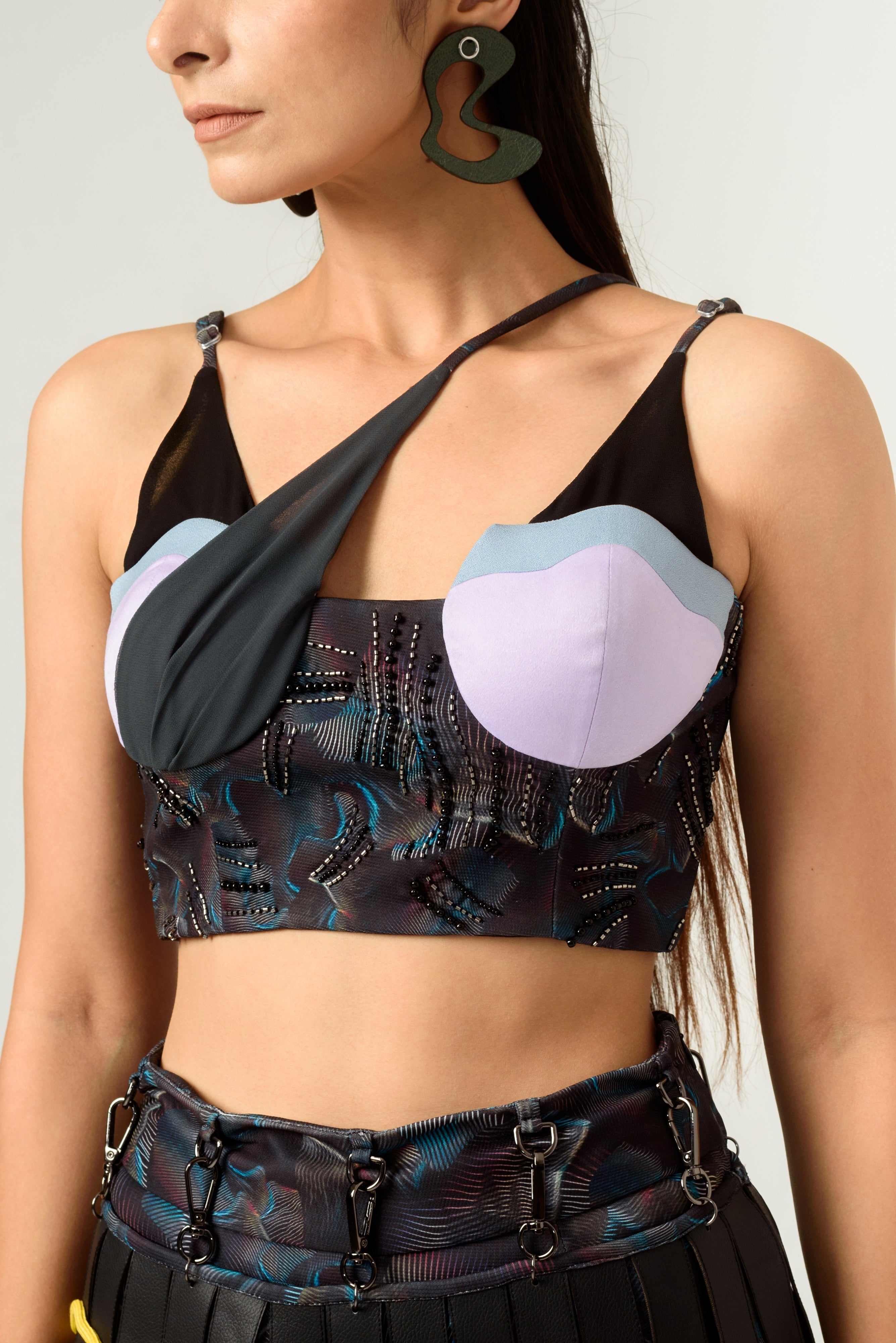 Agitation Print Bustier - siddhantagrawal