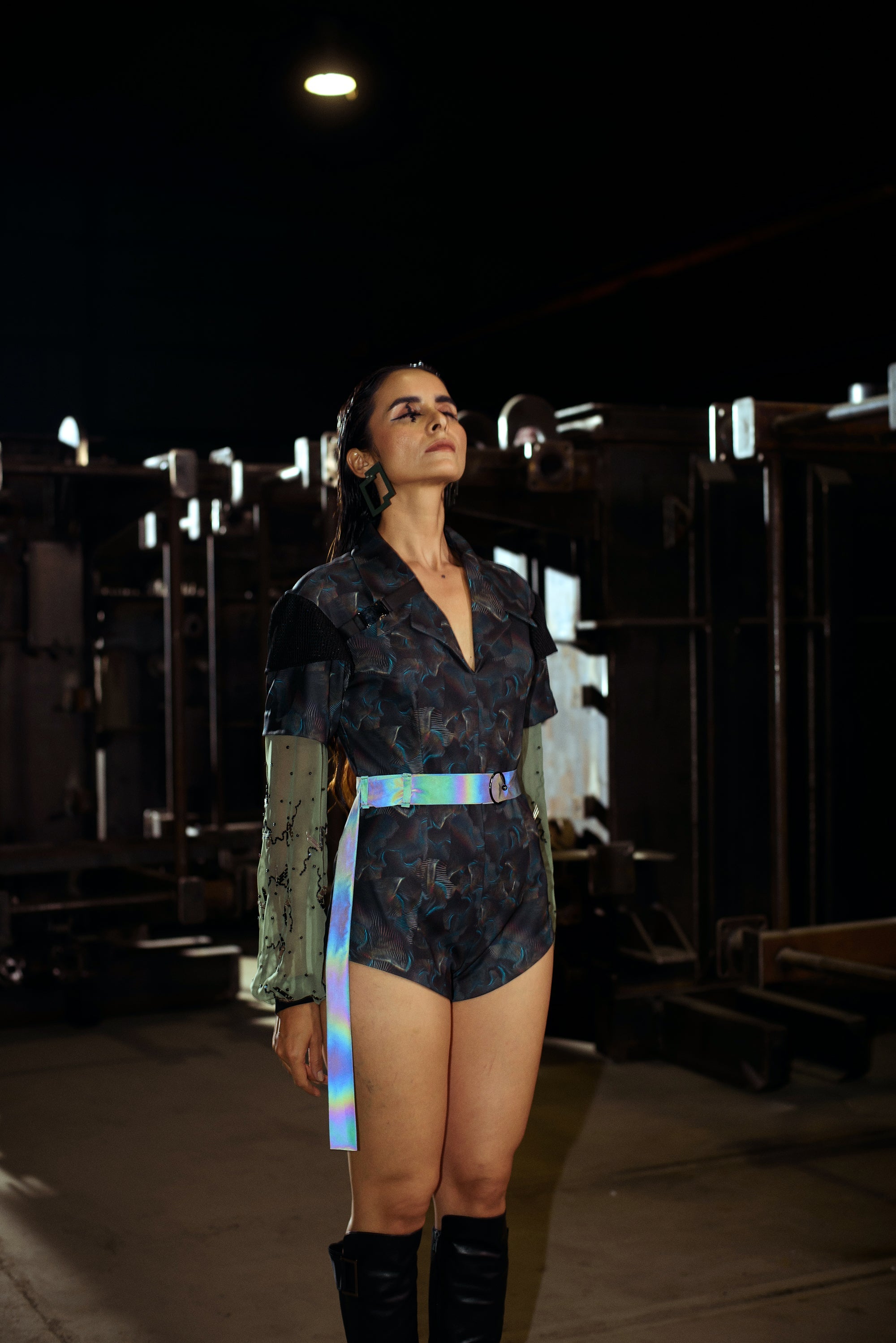 Agitation Print Bodysuit - siddhantagrawal