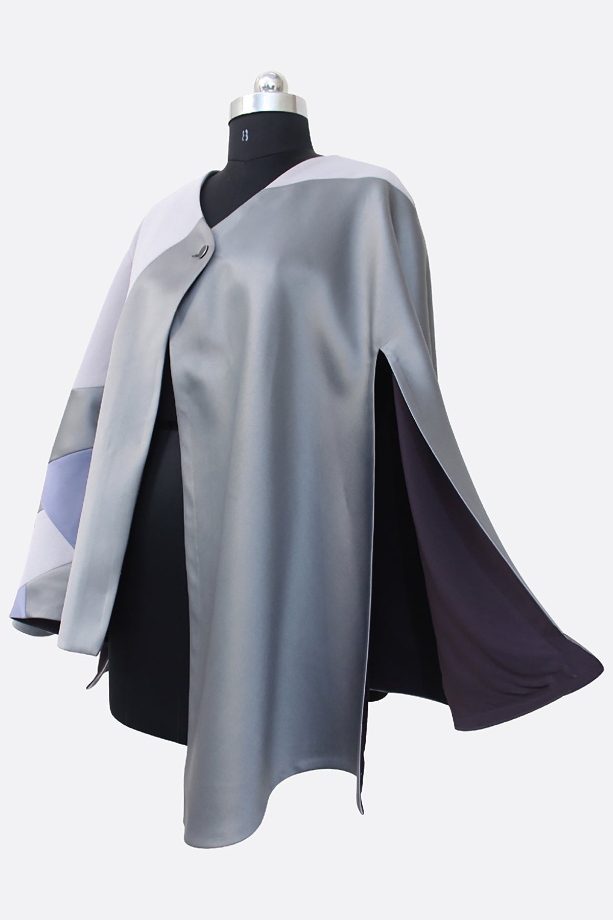 Grey Monotone Oversized Cape - siddhantagrawal
