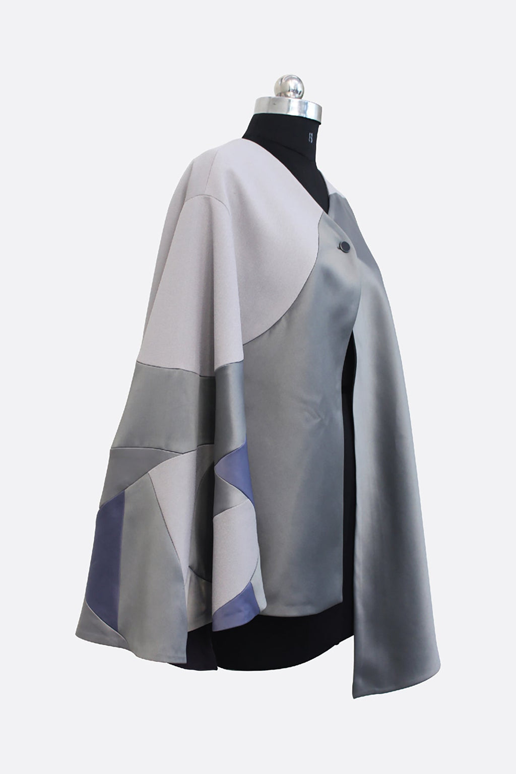 Grey Monotone Oversized Cape - siddhantagrawal