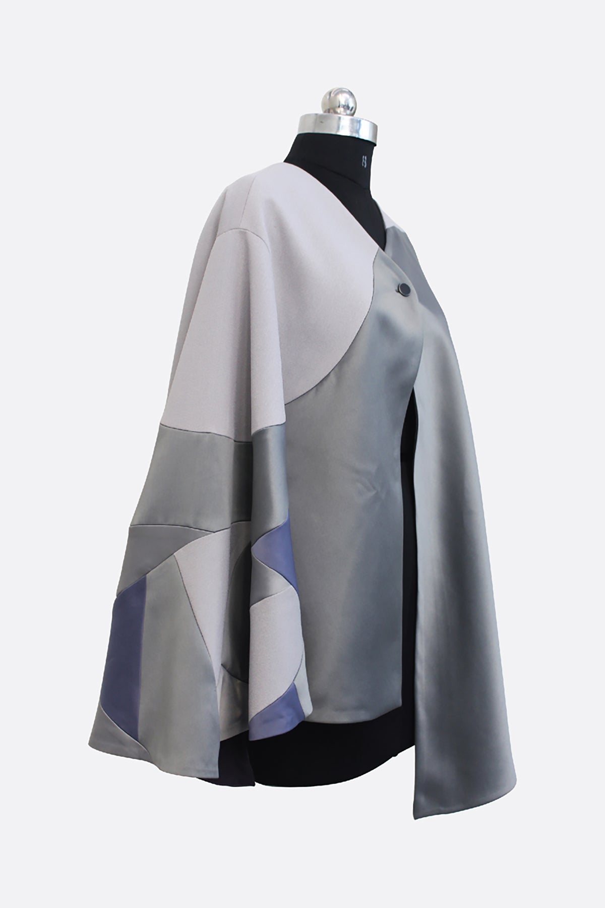 Grey Monotone Oversized Cape - siddhantagrawal