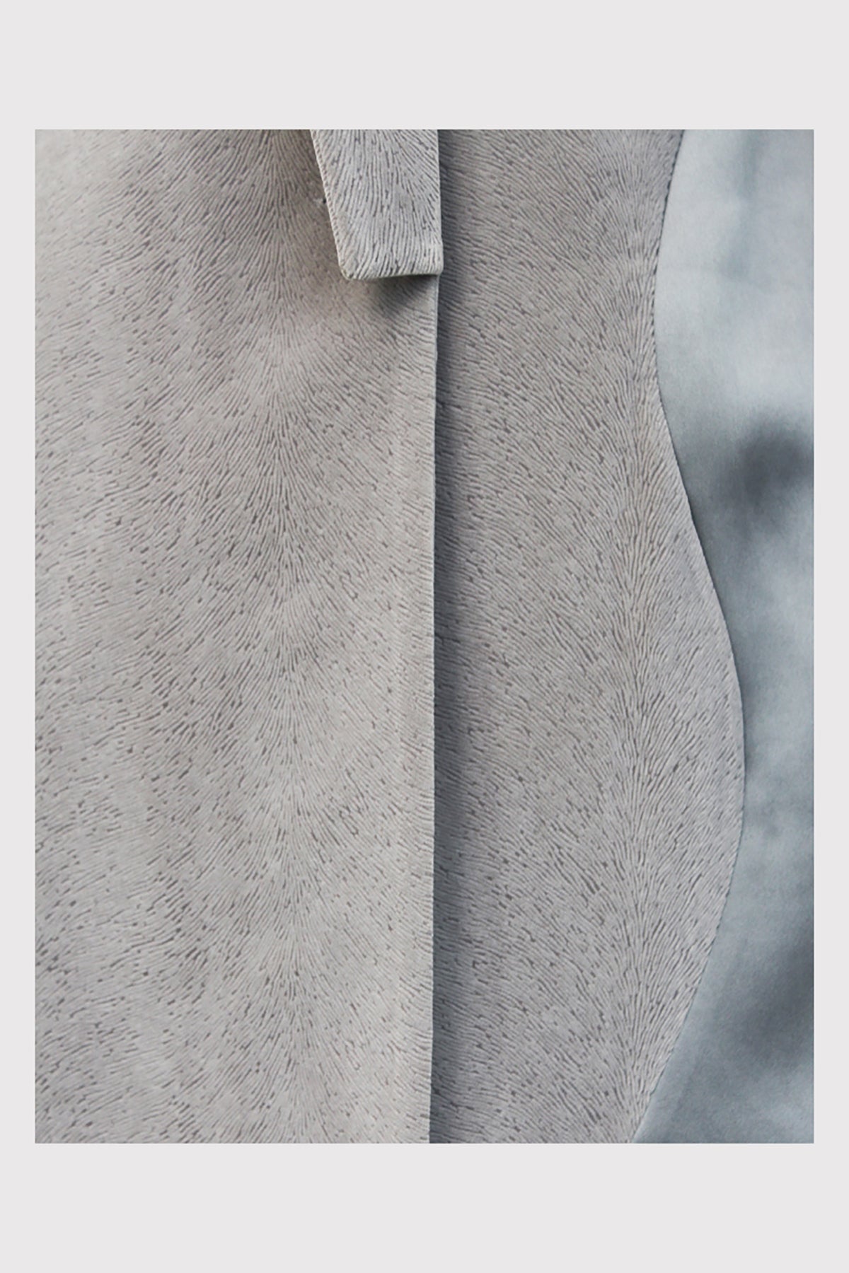 Velvet and Satin Grey Long Panelled Coat - siddhantagrawal