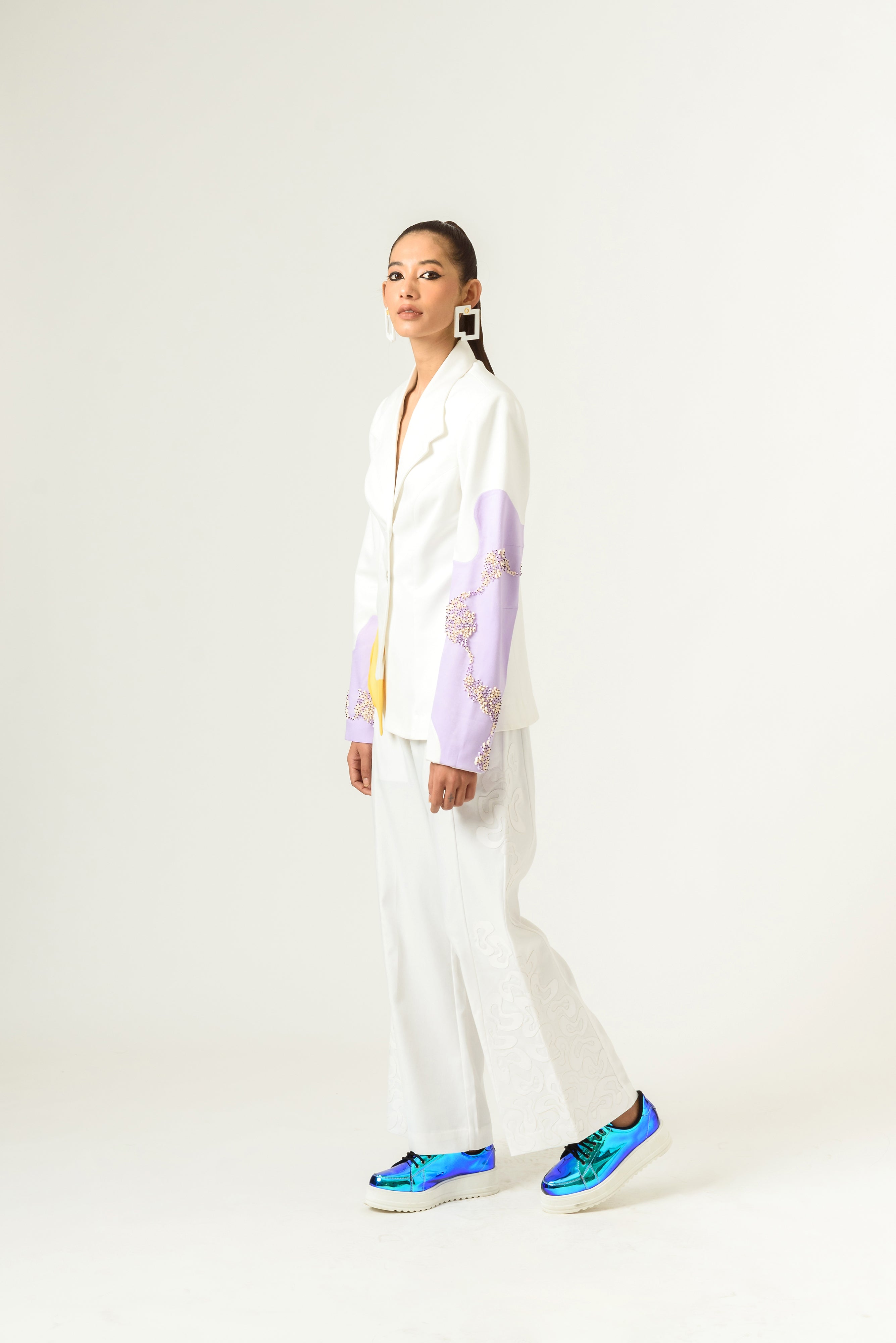 Ivory Lilac Blazer - siddhantagrawal