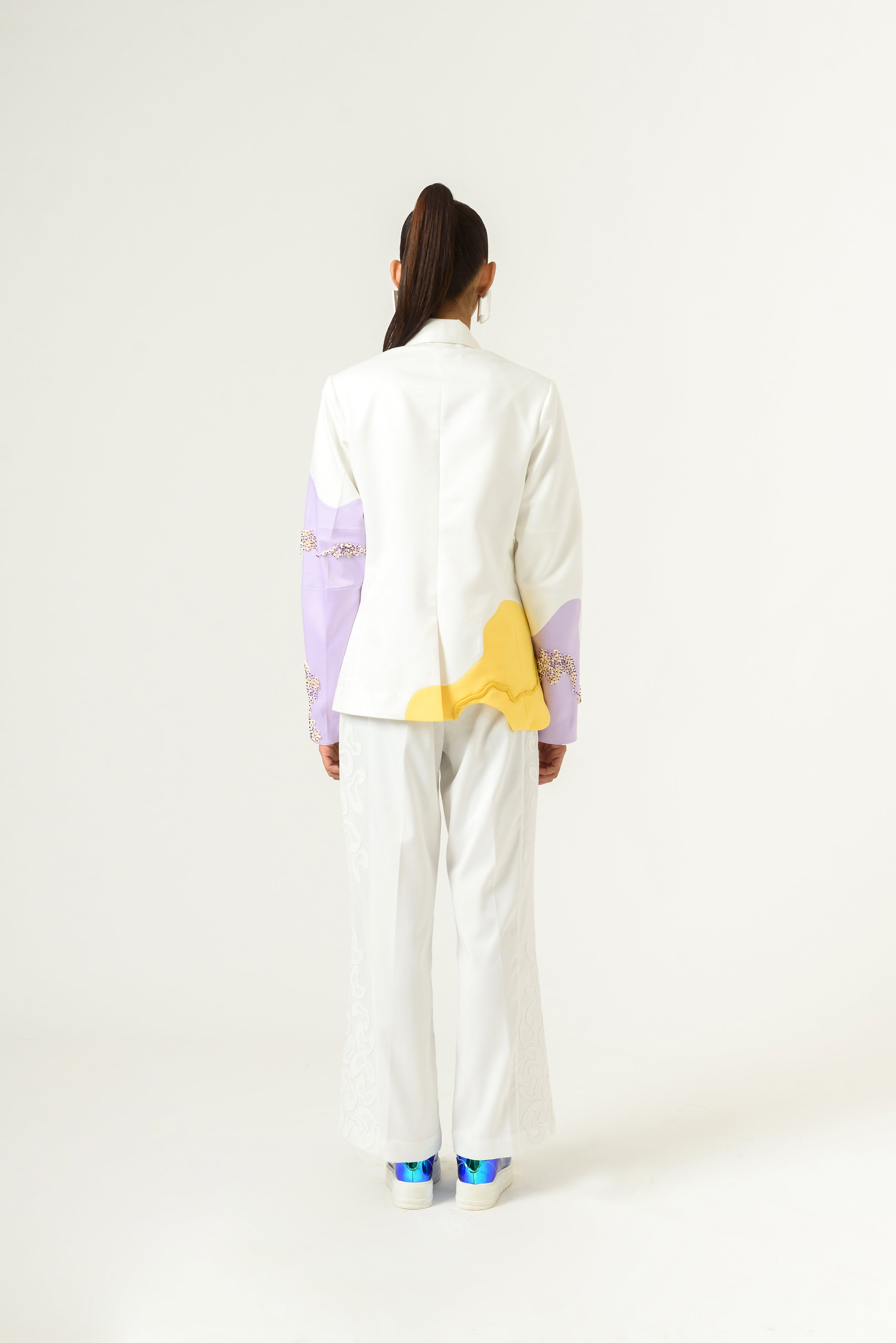Patched Wide Leg Ivory Trouser - siddhantagrawal