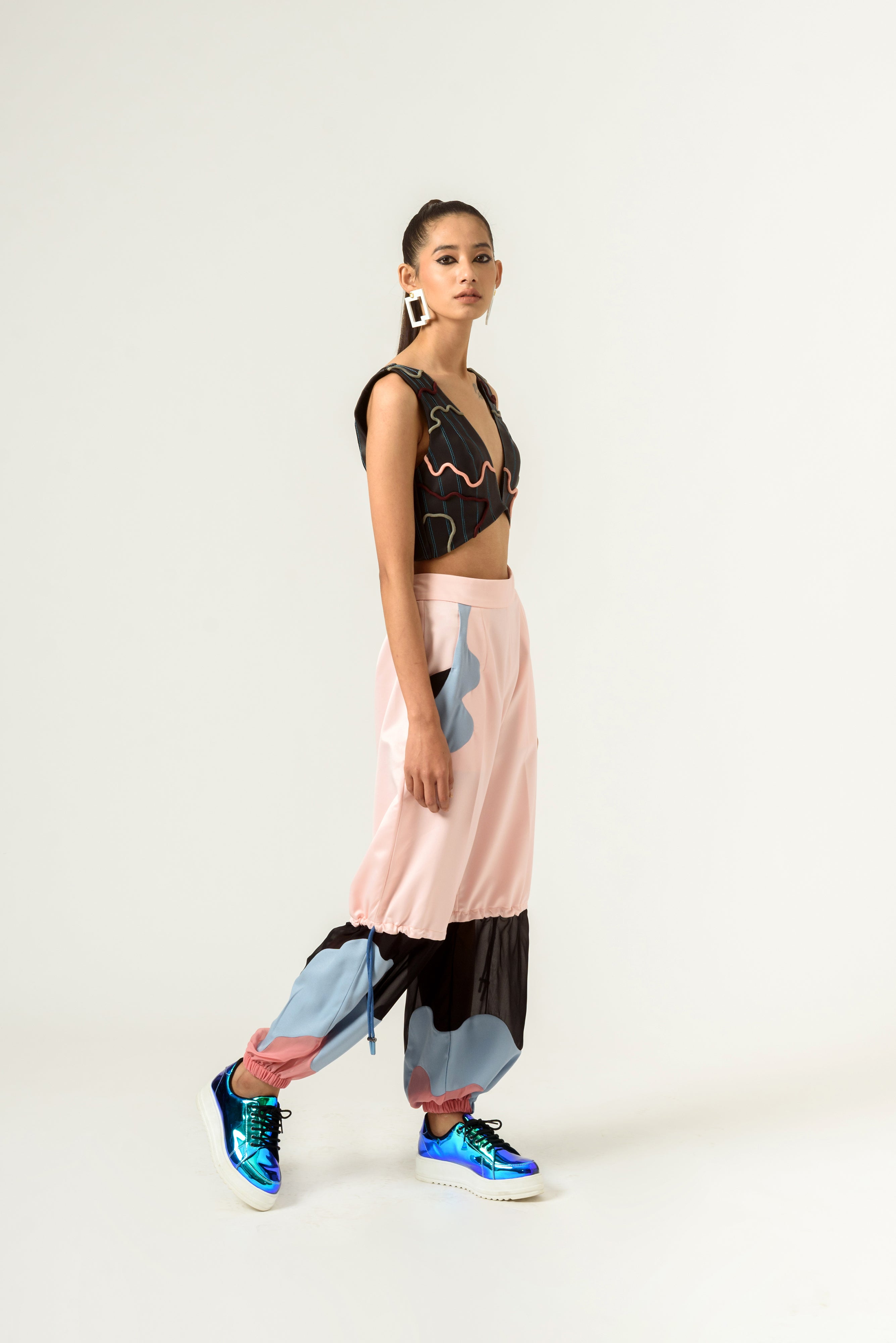 Leather Patched Bustier - siddhantagrawal