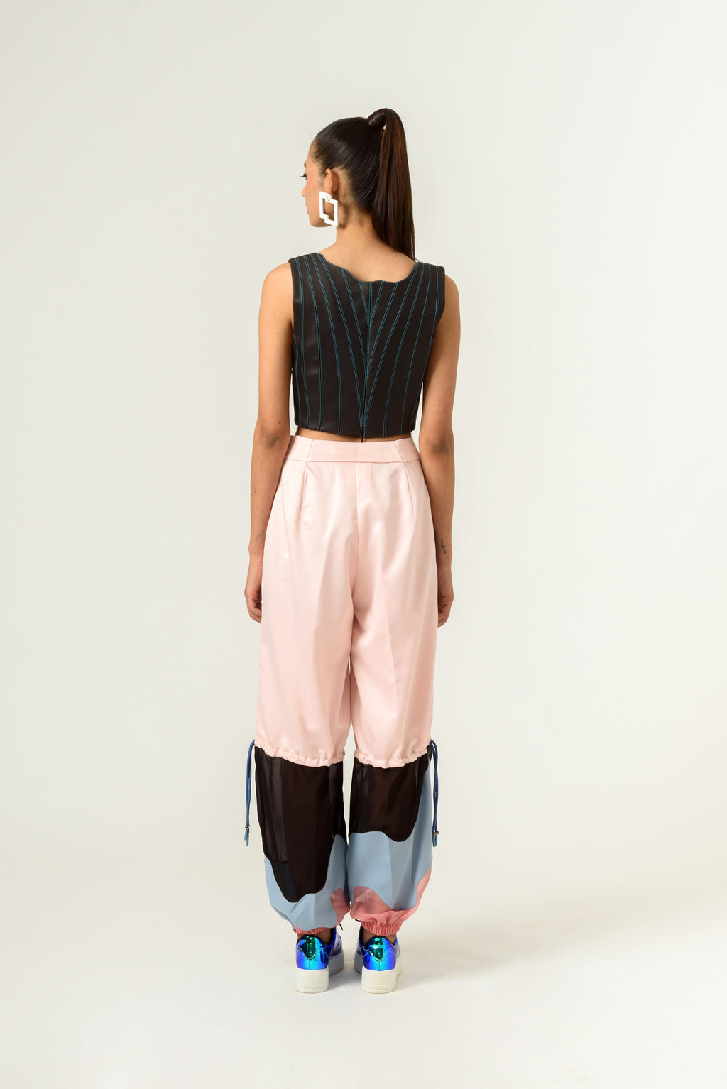 Leather Patched Bustier - siddhantagrawal
