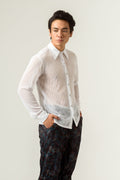 Unisex Dramatic White Mesh Shirt - siddhantagrawal