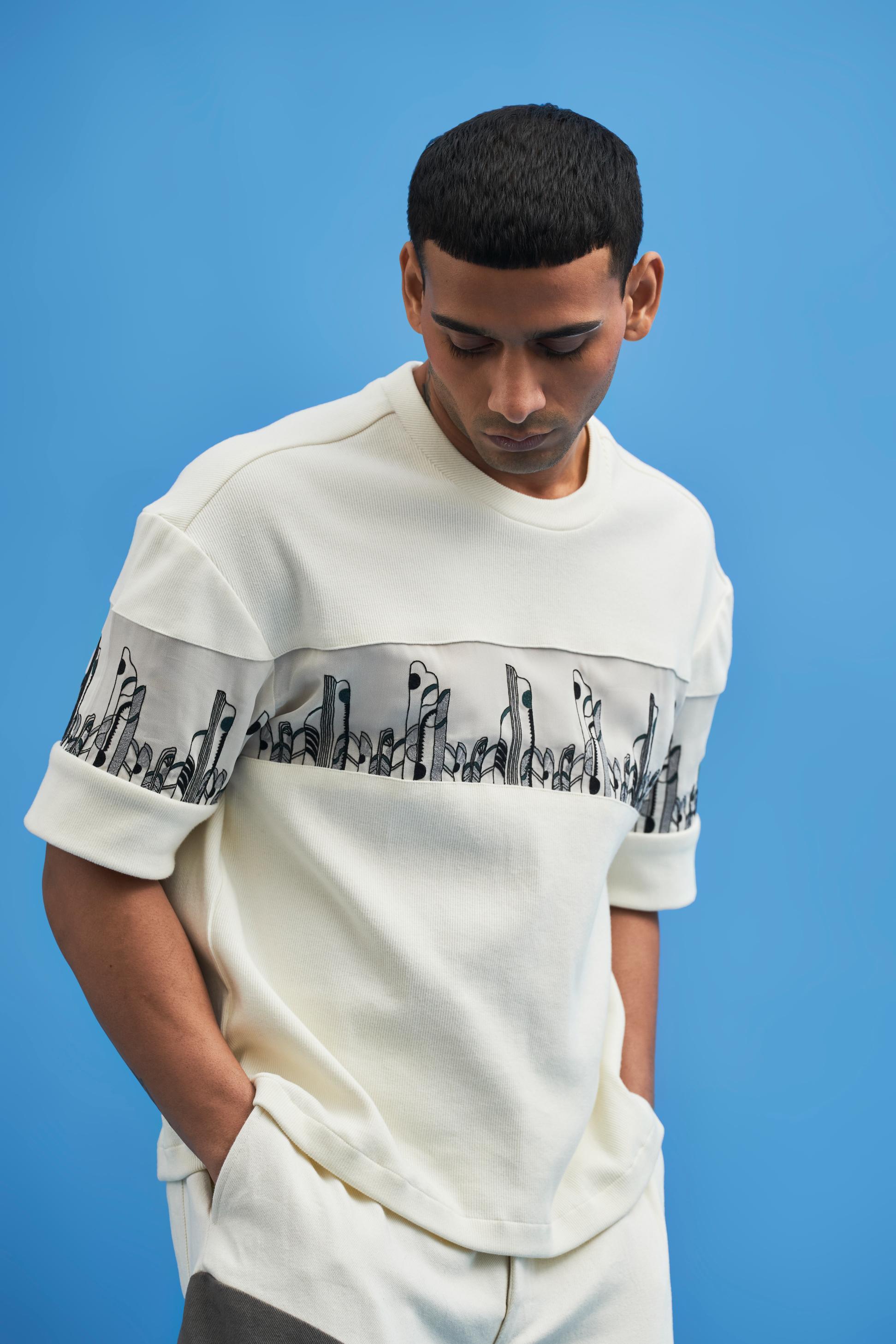 Off-White Coastline Embroidered T-Shirt - siddhantagrawal