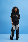 Black Coastline Embroidered T-Shirt - siddhantagrawal