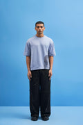 Steel Blue Chrysler Hand-Embroidered T-Shirt - siddhantagrawal