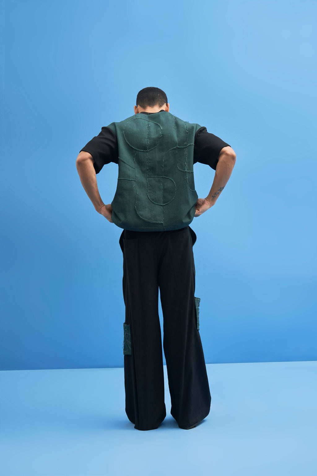 Black Shoji Patch Work T-Shirt - siddhantagrawal